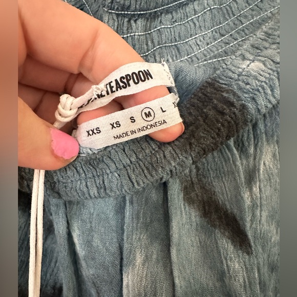 One X One Teaspoon Off the shoulder Tie Dye top Blue Size M - Picture 7 of 9